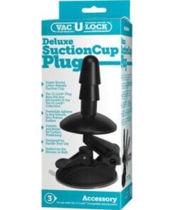 Vac-U-Lock Deluxe Suction Cup Plug Accessory - Black