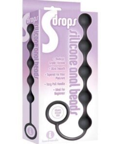 The 9's S Drops Silicone Anal Beads - Black