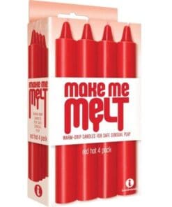 The 9's Make Me Melt Sensual Warm Drip Candles - Red Hot Pack of 4