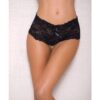 Lace & Pearl Boyshort w/Satin Bow Accents Black S/M