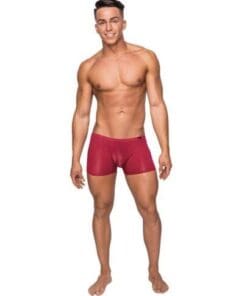 Seamless Sleek Short w/Sheer Pouch Red LG