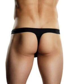 Male Power Zipper Thong Black L/XL