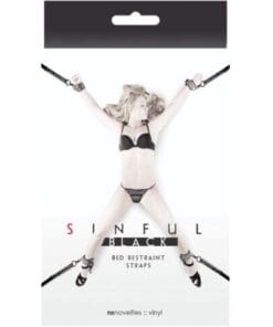 Sinful Bed Restraint Straps - Black