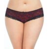 Cage Back Lace Panty Black/Red 3X/4X