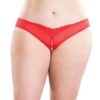 Crotchless Thong w/Pearls Red 3X/4X