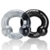 Oxballs Ultraballs Cock Rings - Black/Clear Pack of 2