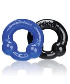 Oxballs Ultraballs Cock Rings - Black/Police Blue Pack of 2