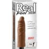 Real Feel No. 1  Long 7.5" Vibe Waterproof - Mutli-speed Brown