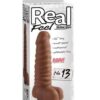 Real Feel No. 13  Long 8.5" Vibe Waterproof -  Mutli-speed Brown