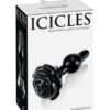 Icicles No. 77 Hand Blown Glass Rose Butt Plug - Black