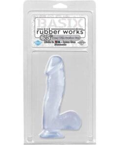 Basix Rubber Works 6.5" Dong w/Suction Cup - Clear