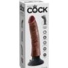 King Cock 7" Vibrating Cock - Brown