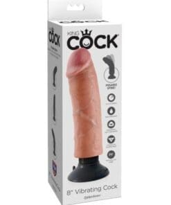 King Cock 8" Vibrating Cock - Flesh