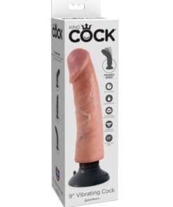 King Cock 9" Vibrating Cock - Flesh