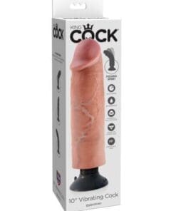 King Cock 10" Vibrating Cock - Flesh