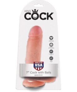 King Cock 7" Cock w/Balls - Flesh