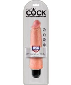 King Cock  8" Vibrating Stiffy - Flesh