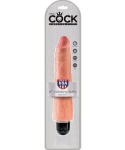 King Cock  9" Vibrating Stiffy - Flesh