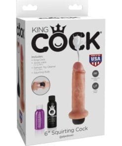 King Cock 6" Squirting Cock - Flesh