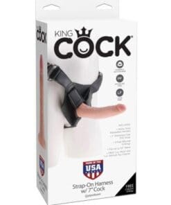 King Cock Strap On Harness w/6" Cock - Flesh