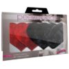 Stolen Kisses Hearts - Red & Black  Pack of 2