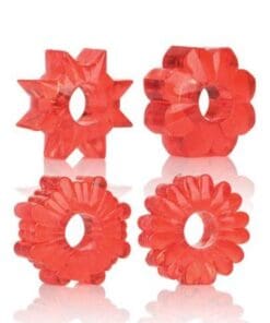 Basic Essentials Rings - Red Set of 4