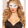 Lace Eye Mask w/Satin Ribbon Ties White O/S