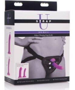 Strap U Double G Deluxe Vibrating Strap-On Kit - Purple