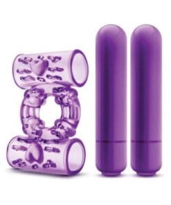 Blush Play With Me Double Play Dual Vibrating Cockring - Purple