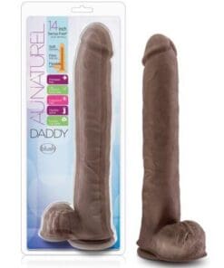 Blush Au Naturel Daddy 14" Sensa Feel Dual Density Dong w/Suction Cup - Chocolate