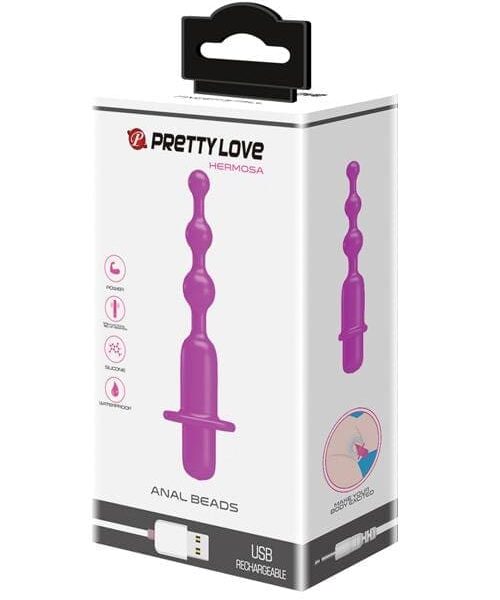 Pretty Love Hermosa Anal Beads Vibrator - 12 Function Fuchsia