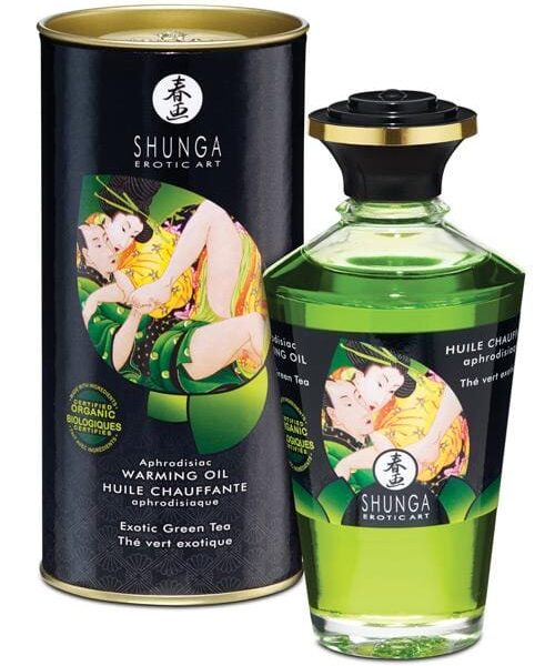 Shunga Organica Warming Oil - 3.5 oz Green Tea