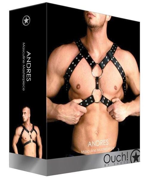 Shots Ouch Andreas Masculine Masterpiece Body Harness - Black