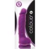 Colours Dual Density 5" Dong w/Balls & Suction Cup - Purple