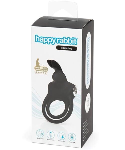 Happy Rabbit Love Ring Rechargeable - Black