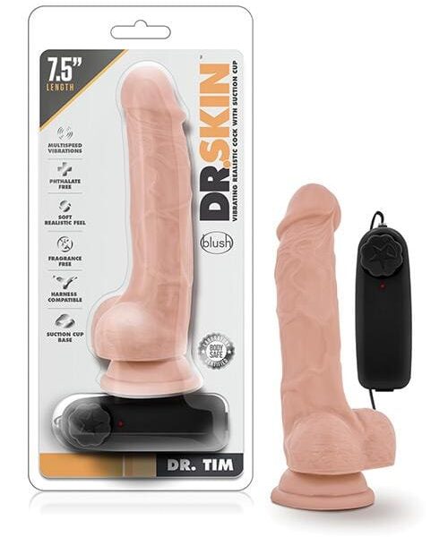 Blush Dr. Skin Dr. Tim 7.5" Cock w/Suction Cup - Vanilla