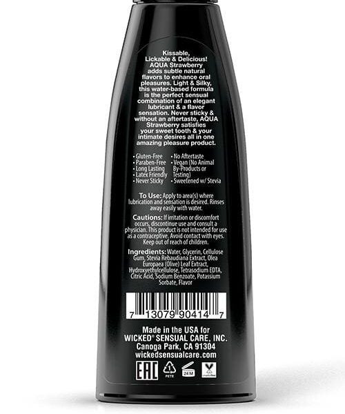 Wicked Sensual Care Aqua Water Based Lubricant - 4 oz Strawberry