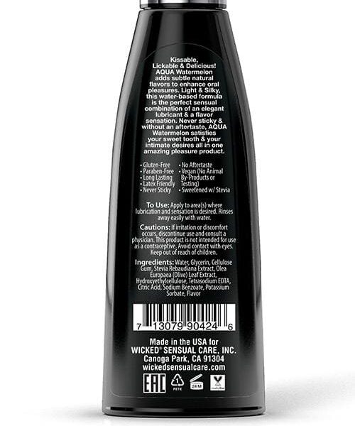 Wicked Sensual Care Aqua Water Based Lubricant - 4 oz Watermelon