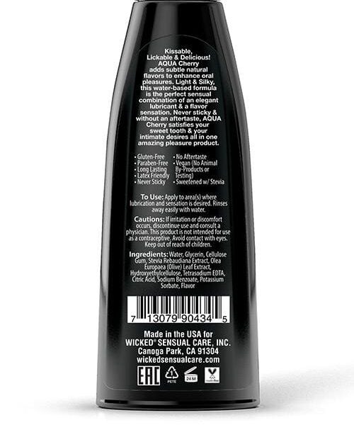 Wicked Sensual Care Aqua Water Based Lubricant - 4 oz Cherry