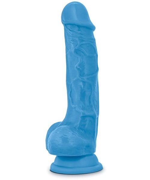 Blush Neo Dual Density 7.5" Cock w/Balls - Neon Blue