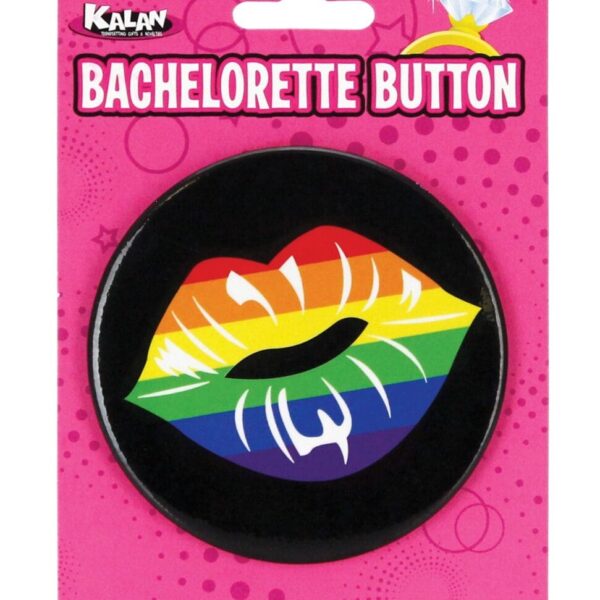 3" Button - Rainbow Lips