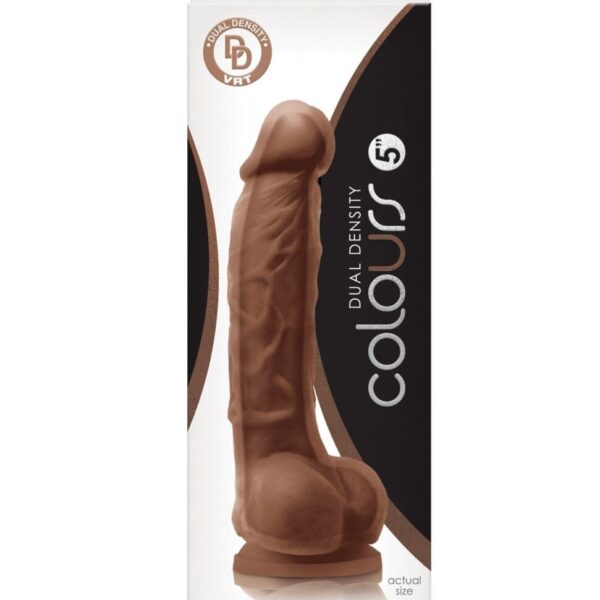 Colours Dual Density 5" Dildo - Brown