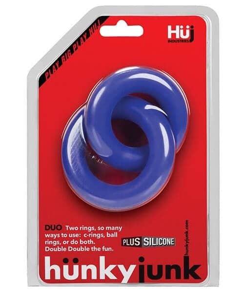 Hunky Junk Duo Linked Cock & Ball Rings - Cobalt