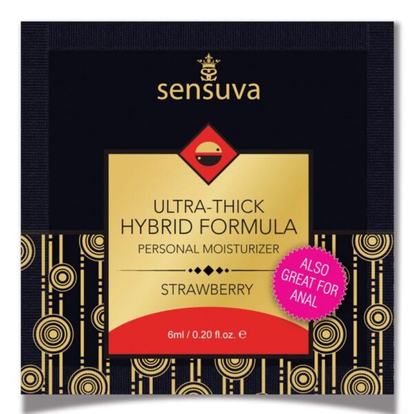 Sensuva Ultra Thick Hybrid Personal Moisturizer Single Use Packet - 6 ml Strawberry