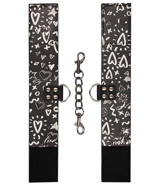 Shots Ouch Love Street Art Fashion Printed Ankle Cuffs - Black