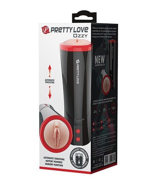 Pretty Love Ozzy Thrusting Male Masturbator w/Flesh Sleeve - Black