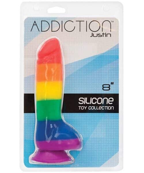 Addiction Justin 8" Dildo - Rainbow