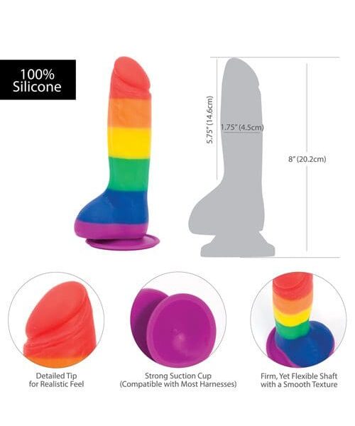 Addiction Justin 8" Dildo - Rainbow