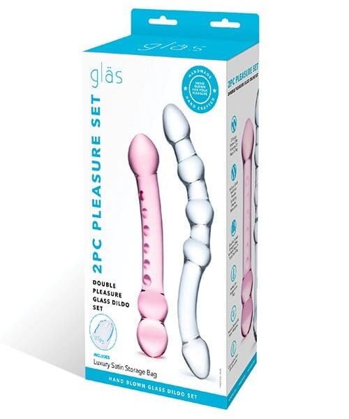 Glas 2 Pc Double Pleasure Glass Dildo Set