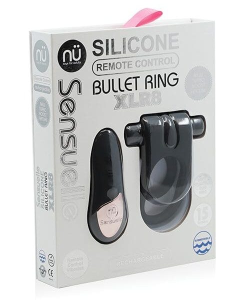 Sensuelle Silicone Remote Control XLR8 Turbo Boost Bullet Ring - Black